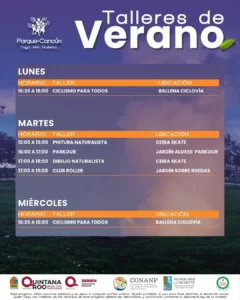 Talleres de Verano Parque Cancún 8 curso de verano parque cancun1